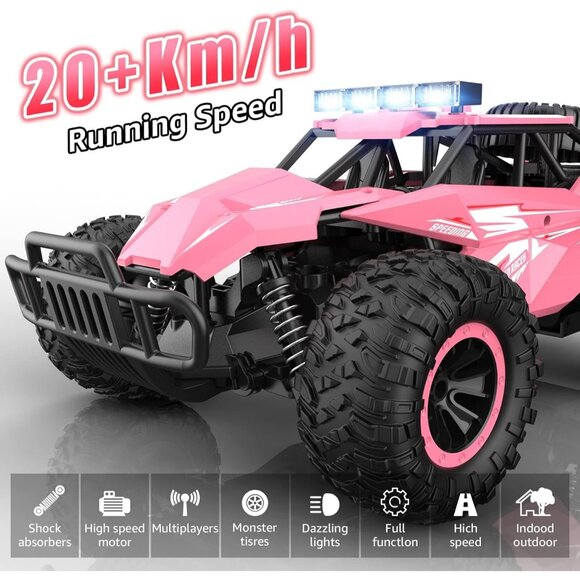 Remote Control Car for Girls 50+min 1:12 Scale Monster Truck 20km/h RC Gift - Picture 3 of 7
